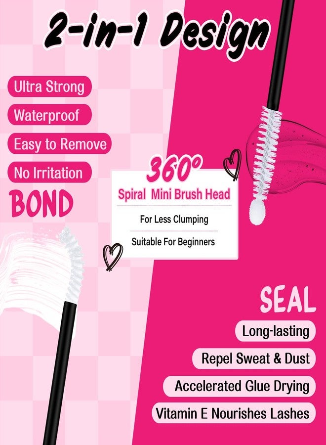 برو لاش بيوتي غراء ومثبت الرموش من برولاش بيوتي، غراء ومثبت الرموش العنقودية المقاوم للماء، غراء ومثبت الرموش العنقودية لتركيب الرموش بنفسك، مقاوم للماء، تثبيت قوي (5 مل + 5 مل، لاصق شفاف ومثبت شفاف) - Image 3